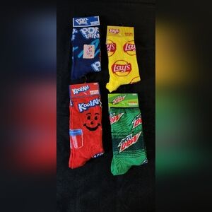 Bundle of 4  pairs of food theme crew socks